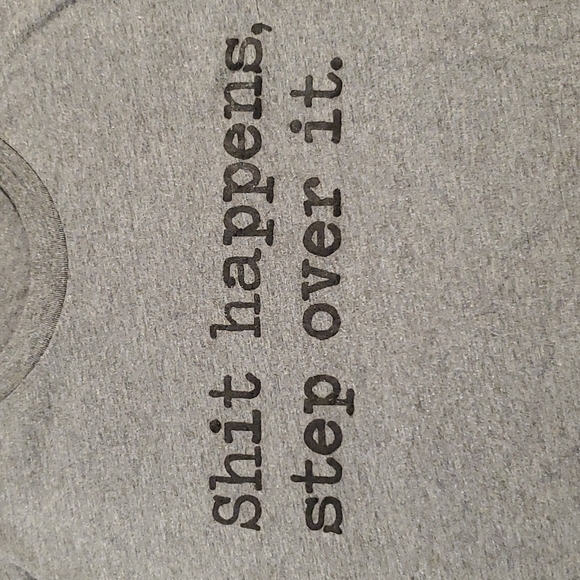 Bella-Canvas 'Sh*t happens, step over it' tee gray Med - Picture 1 of 5